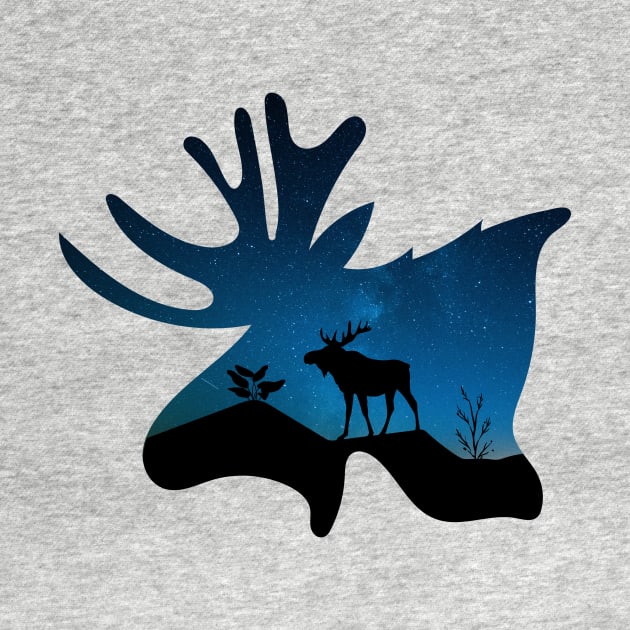 Moose lovers, forset moose silhouette by mezy